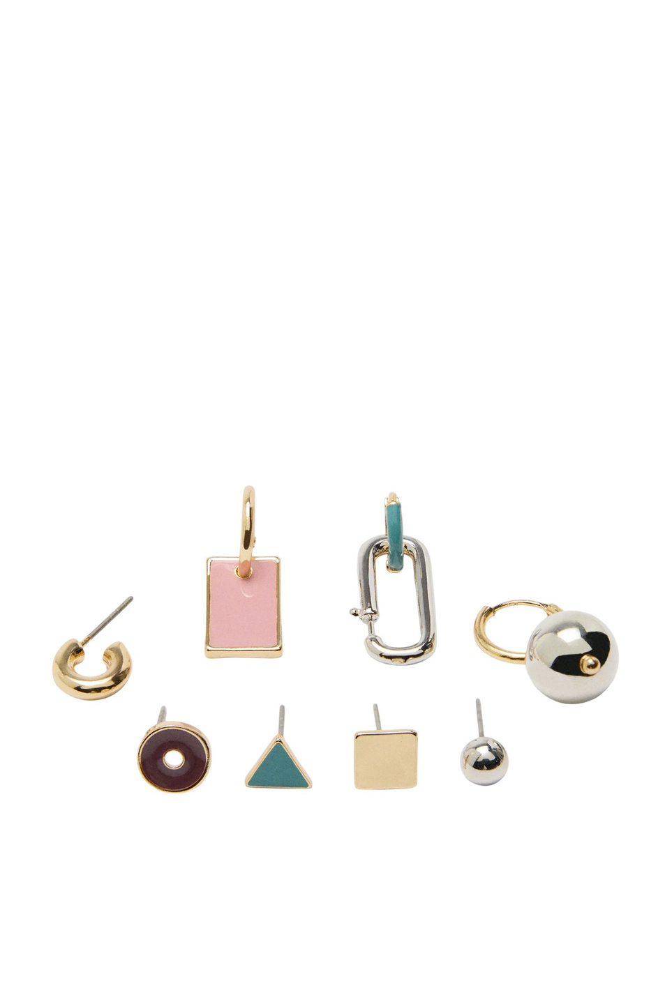 Серьги в комплекте из 8 шт|Основной цвет:Разноцветный Женский Parfois Серьги в комплекте из 8 шт (цвет ), артикул 240185 | Фото 1