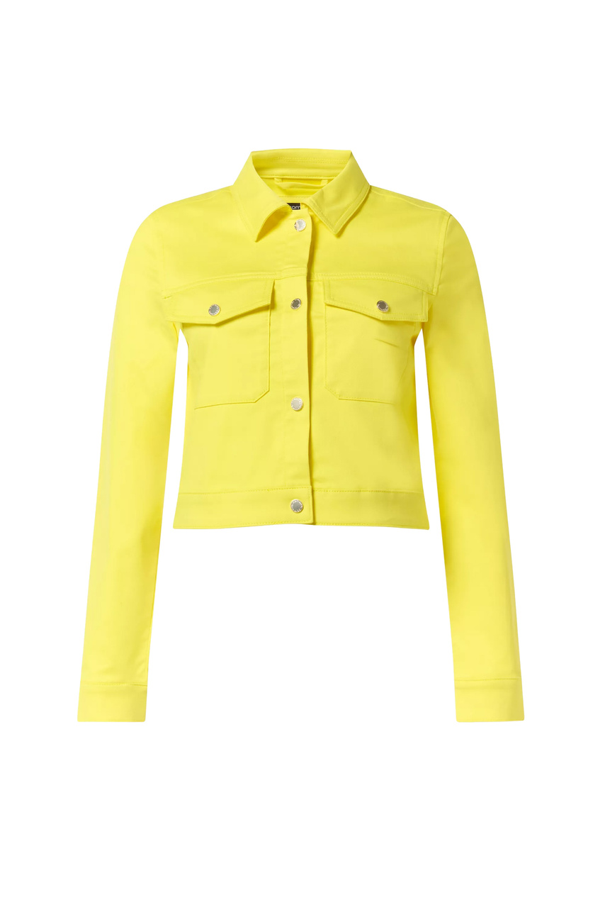 Куртка джинсовая с карманами|Основной цвет:Желтый|Артикул:2147290 | Фото 1