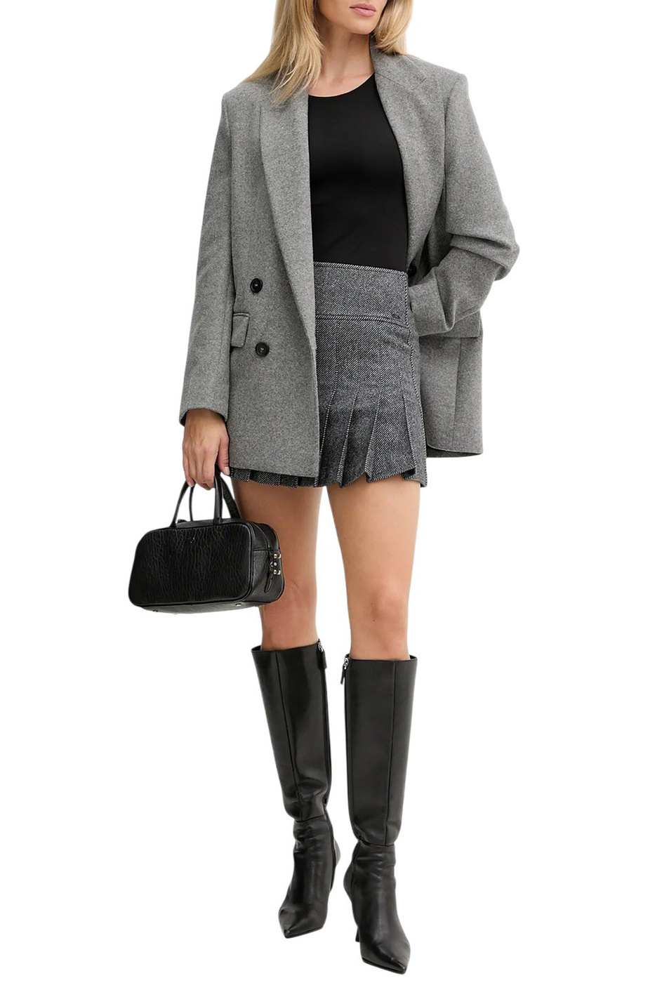 Юбка плиссированная|Основной цвет:Серый Женский Armani Exchange Юбка плиссированная (цвет ), артикул XW000694-AF16146 | Фото 4