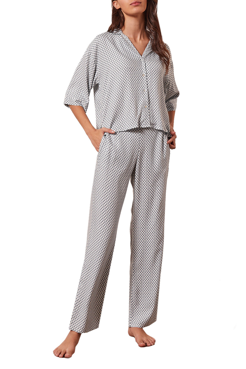 Женский Etam Пижамная рубашка GALAN с геометрическим принтом (цвет ), артикул 6530797 | Фото 2