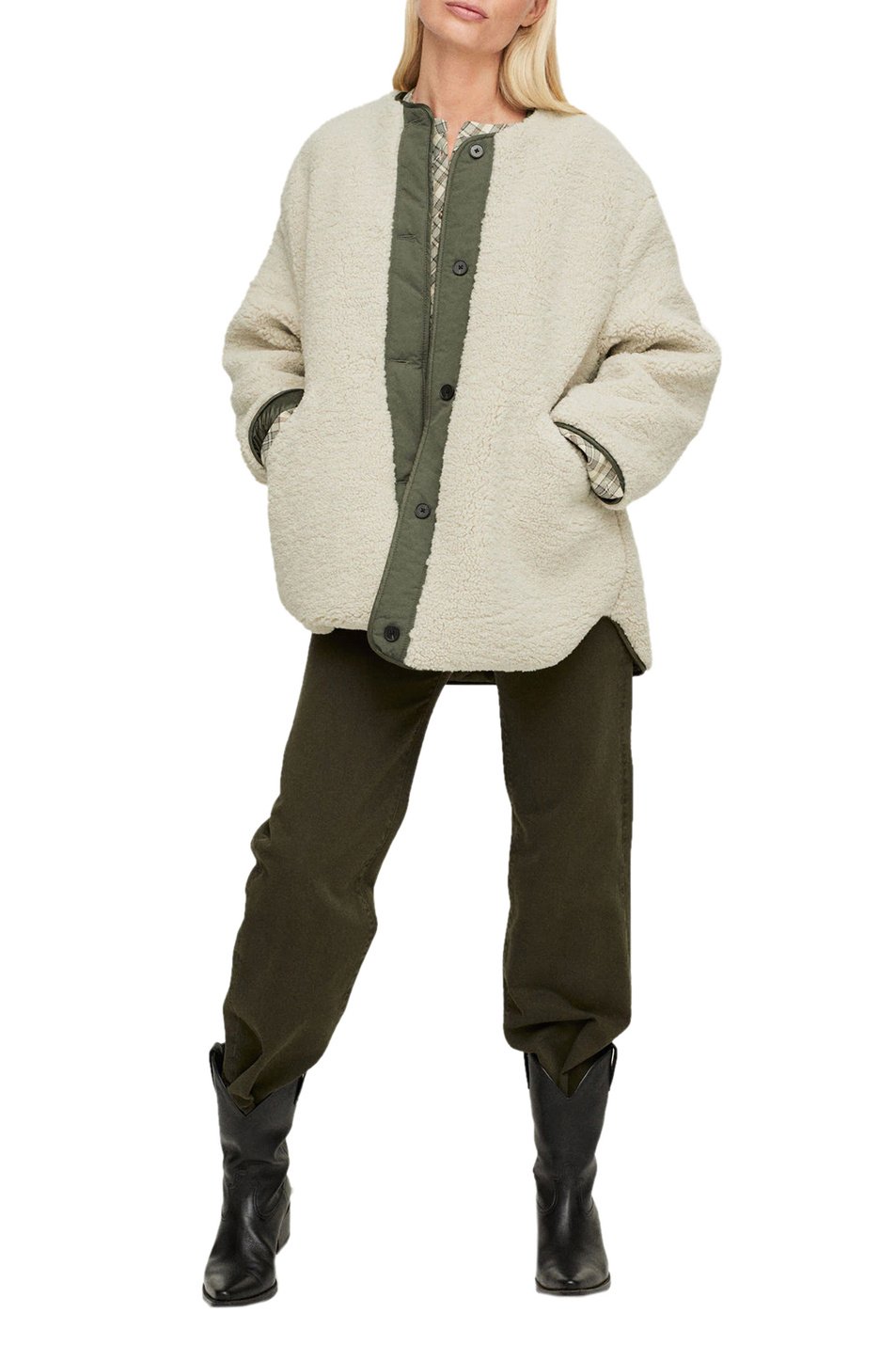 Женский Mango Комбинированная куртка HORCHATA (цвет ), артикул 17087729 | Фото 2