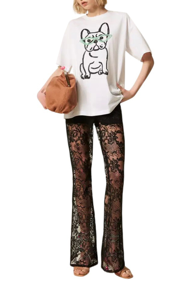 Женский TWINSET Milano Футболка MYFO из хлопка (цвет ), артикул 261AQ2010 | Фото 2