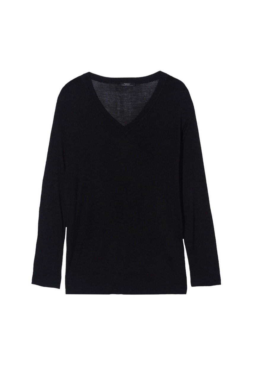 Пуловер однотонный|Основной цвет:Черный|Артикул:218653 | Фото 1