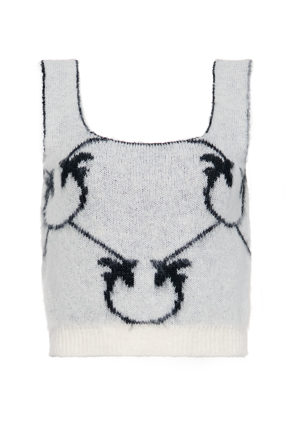 Женский Pinko Вязаный топ с крупным жаккардовым узором Love Birds Monogram (цвет ), артикул 1G17WVA007 | Фото 1