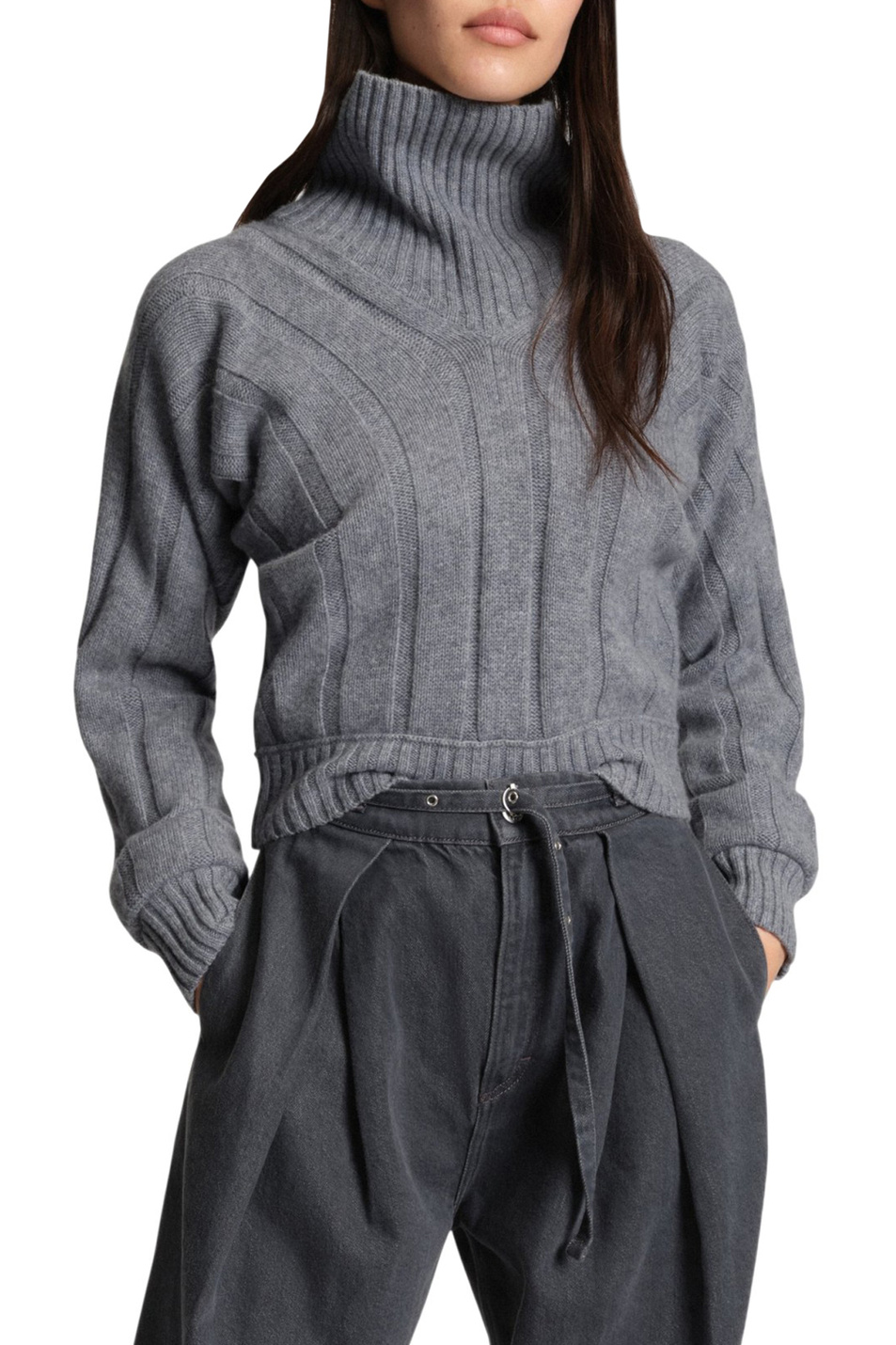 Свитер Fisaniara из шерсти и кашемира|Основной цвет:Серый Женский BOSS Свитер Fisaniara из шерсти и кашемира (цвет ), артикул 50547893 | Фото 3