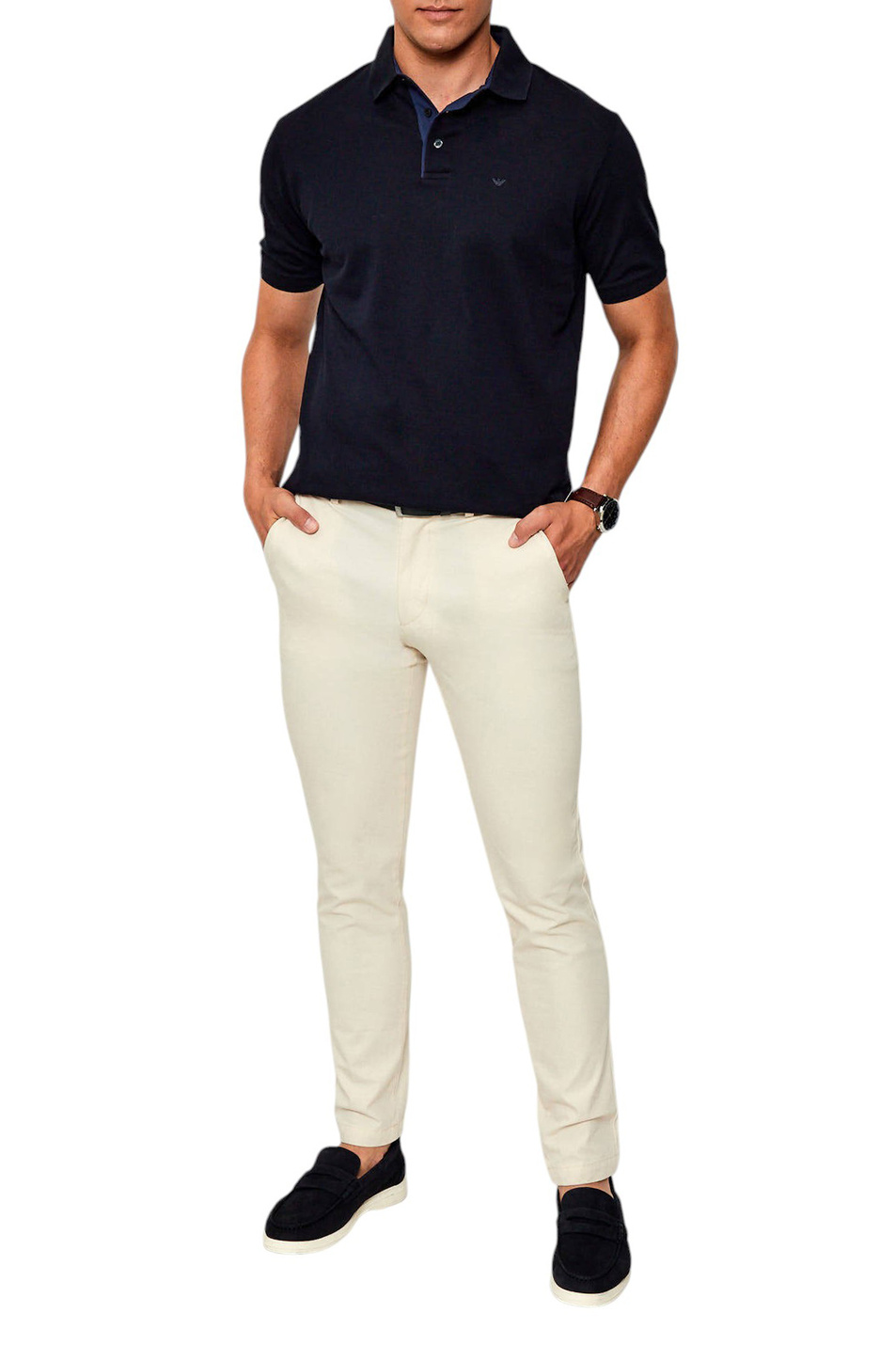 Мужской Emporio Armani Поло из хлопка (цвет ), артикул EM002142-AF12955 | Фото 3