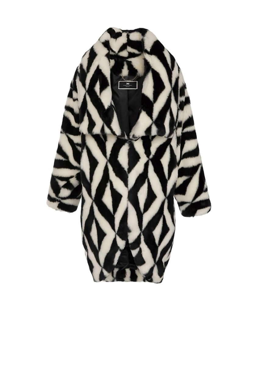 Пальто с принтом|Основной цвет:Черно-белый|Артикул:CP49A37E2 | Фото 1