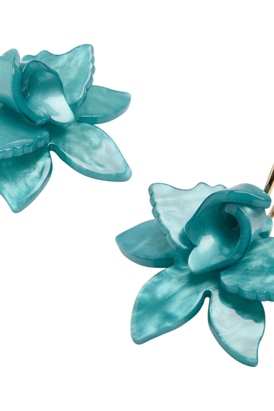 Серьги-кольца с подвеской в виде цветка|Основной цвет:Бирюзовый Женский Parfois Серьги-кольца с подвеской в виде цветка (цвет ), артикул 195269 | Фото 3