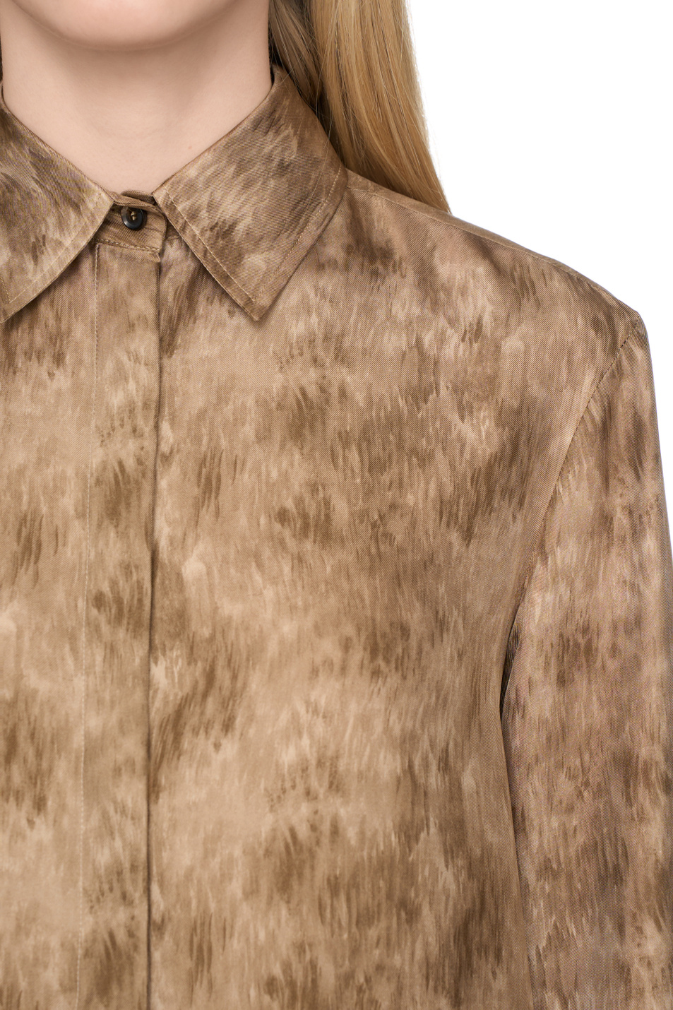 Блузка из шелка|Основной цвет:Бежевый Женский Kiton Блузка из шелка (цвет ), артикул D55407K0534G02000 | Фото 5