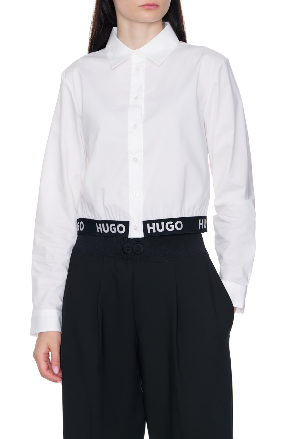 HUGO Рубашка из эластичного хлопка с контрастной деталью (цвет ), артикул 50480855 | Фото 4