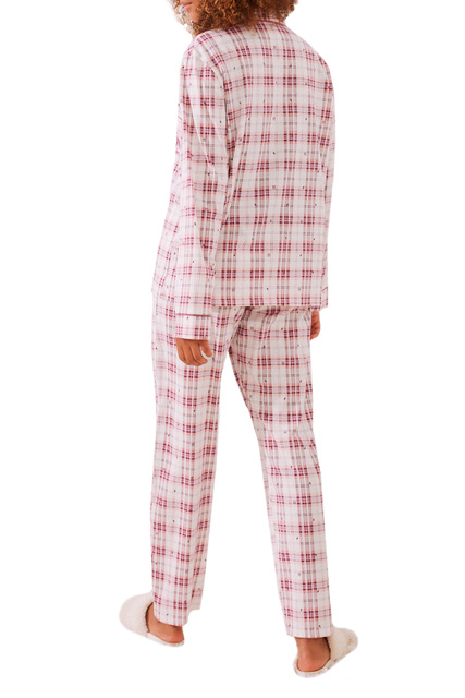 Пижама в рубашечном стиле в клетку|Основной цвет:Красный|Артикул:3134861 | Фото 2