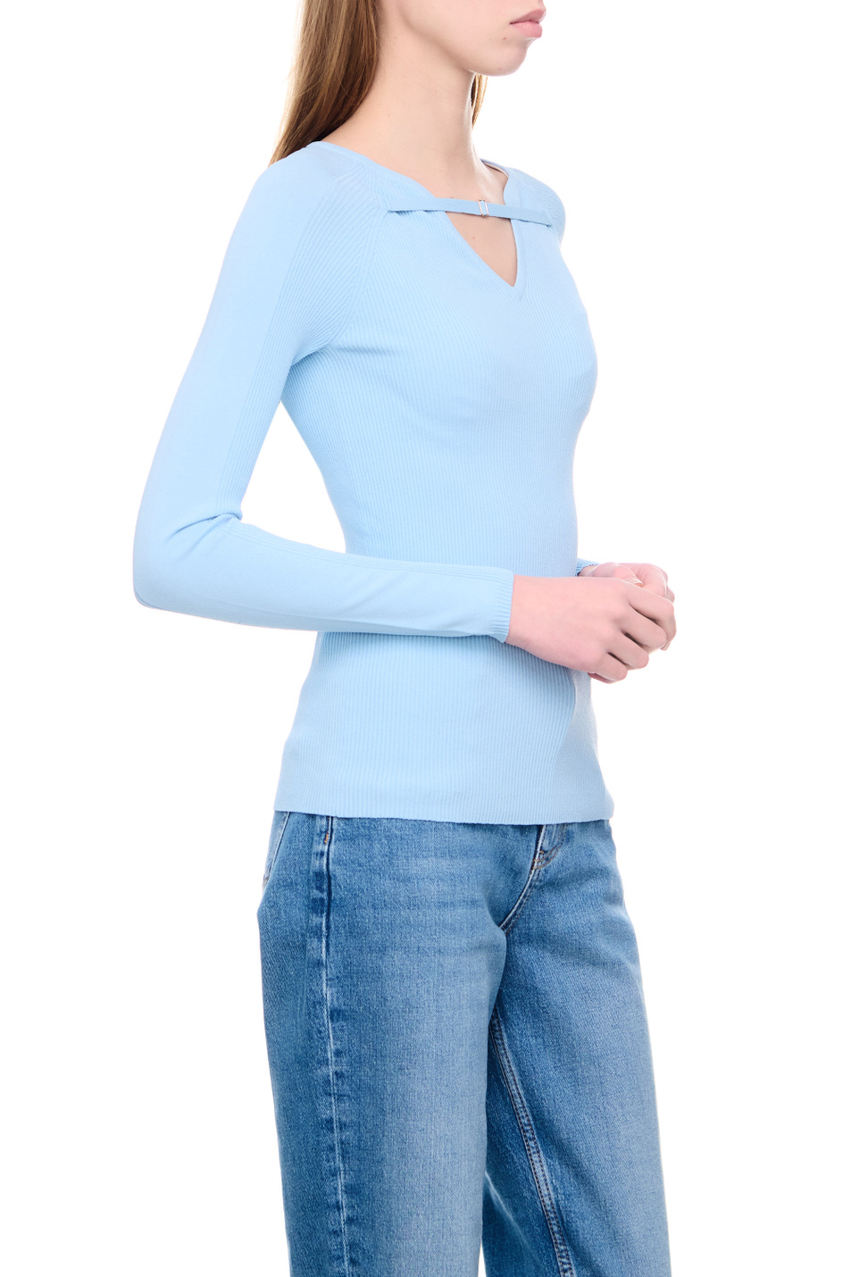 Женский Liu Jo Трикотажный джемпер с V-образным вырезом (цвет ), артикул CA3100MA46M | Фото 5