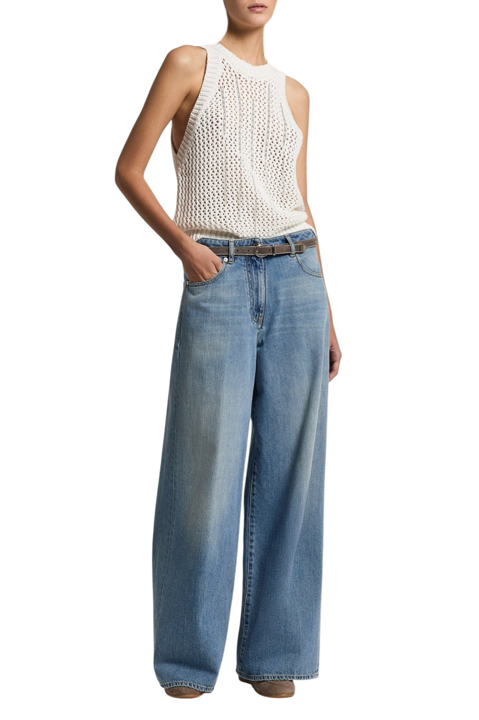 Джинсы из хлопка|Основной цвет:Голубой Женский Peserico Джинсы из хлопка (цвет ), артикул A04114L89Q-04946 | Фото 3