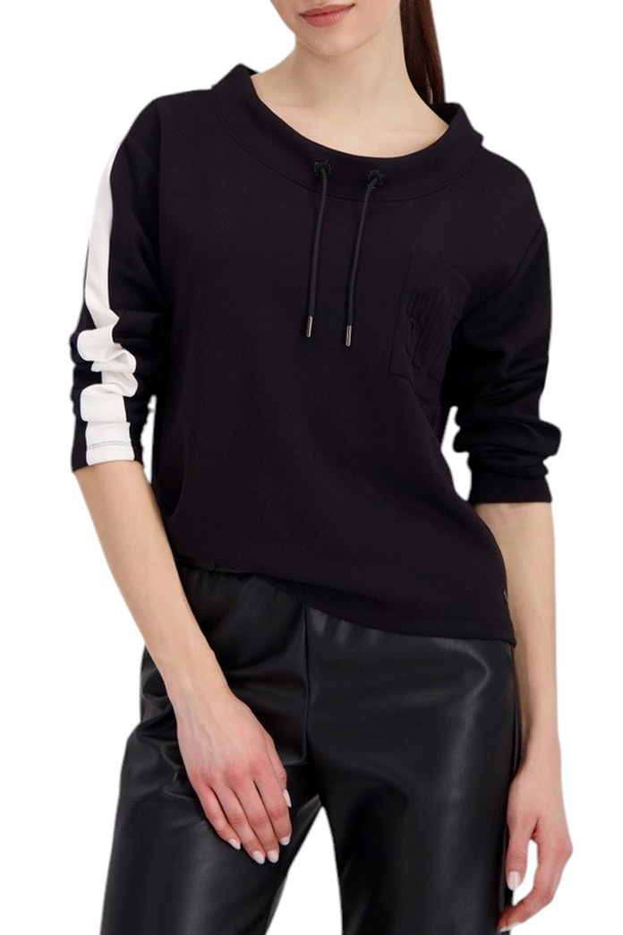 Свитшот с контрастными вставками|Основной цвет:Черный Женский Monari Свитшот с контрастными вставками (цвет ), артикул 808884 | Фото 3