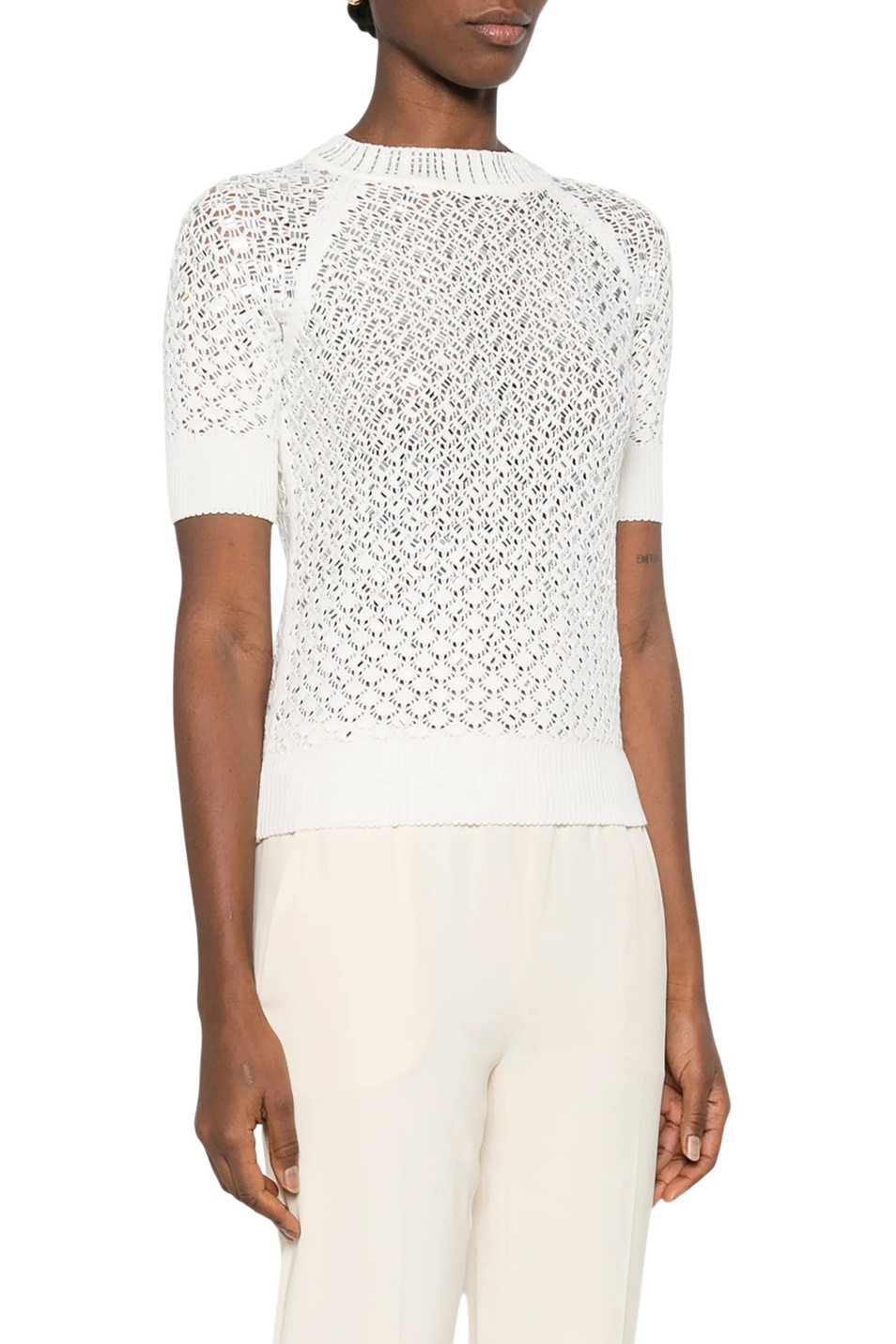 Женский ERMANNO SCERVINO Джемпер с отделкой стразами (цвет ), артикул D485L317CTYLE | Фото 3