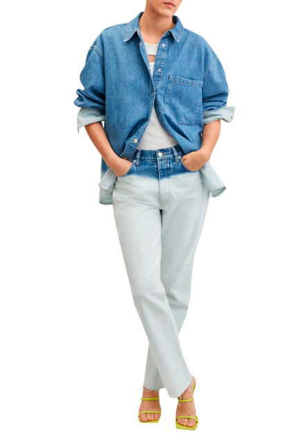 Прямые джинсы TIEDYE с принтом тай-дай|Основной цвет:Голубой|Артикул:27014768 | Фото 2