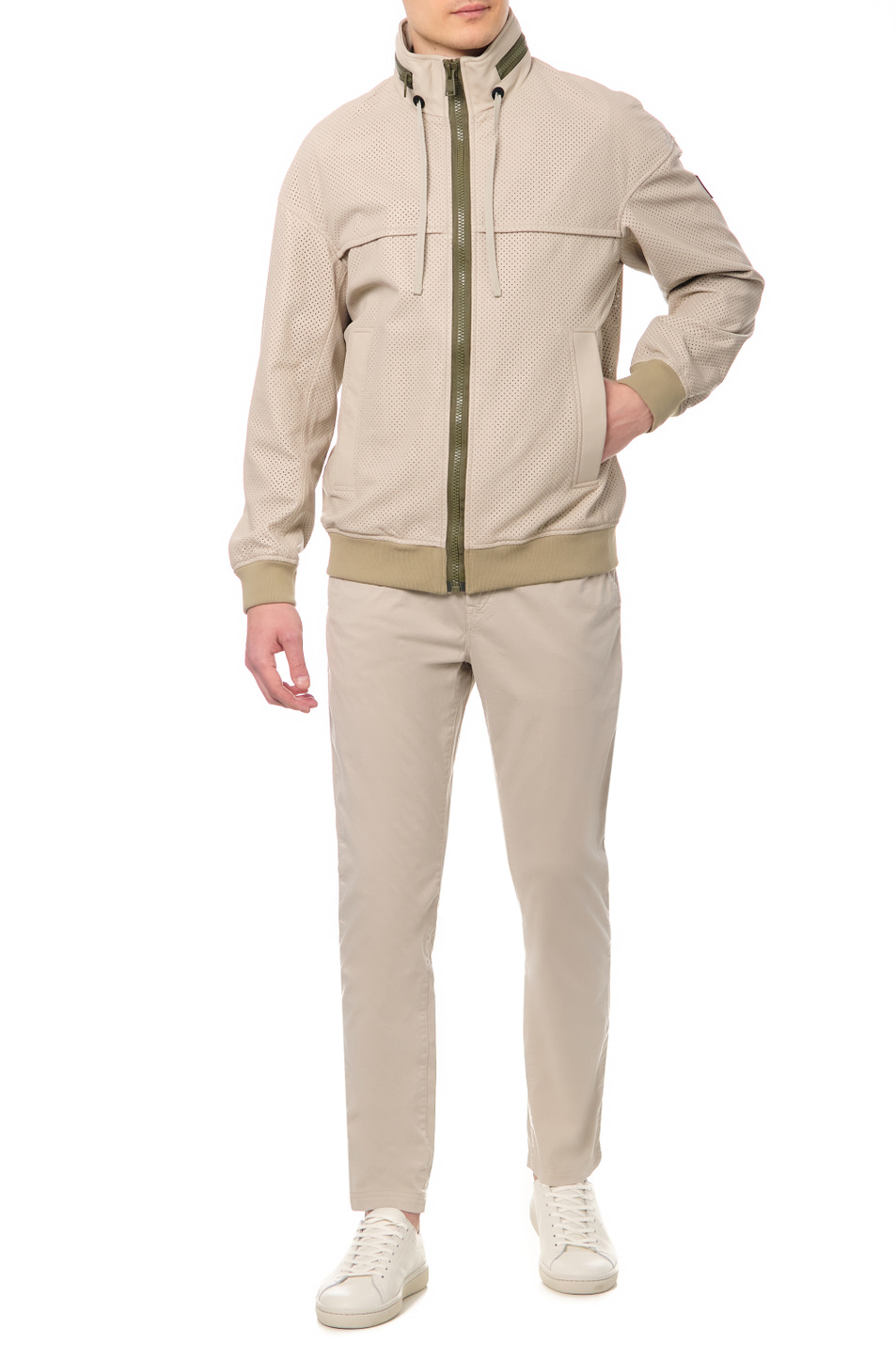 BOSS Куртка из кожи с текстильными манжетами (цвет ), артикул 50466277 | Фото 2