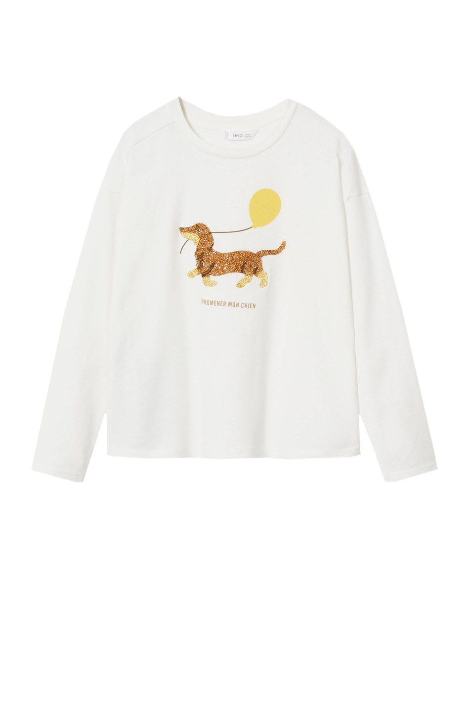 Девочкам Mango Kids Лонгслив CONGLI с декором (цвет ), артикул 37064758 | Фото 1
