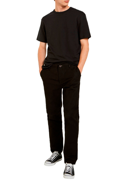 Однотонные брюки-чинос|Основной цвет:Черный|Артикул:1554923 | Фото 2