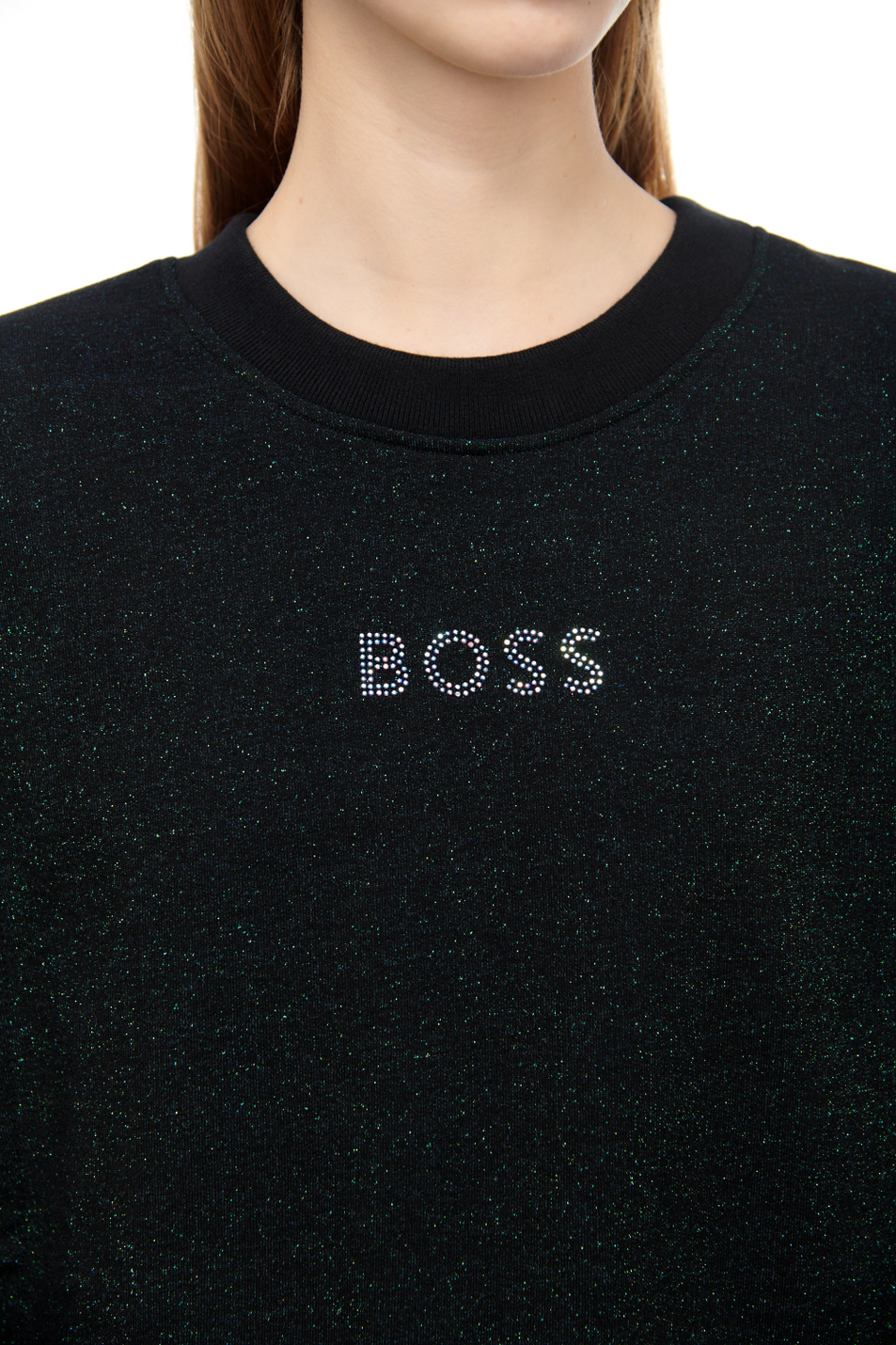 Женский BOSS Свитшот с люрексом и логотипом (цвет ), артикул 50502505 | Фото 7