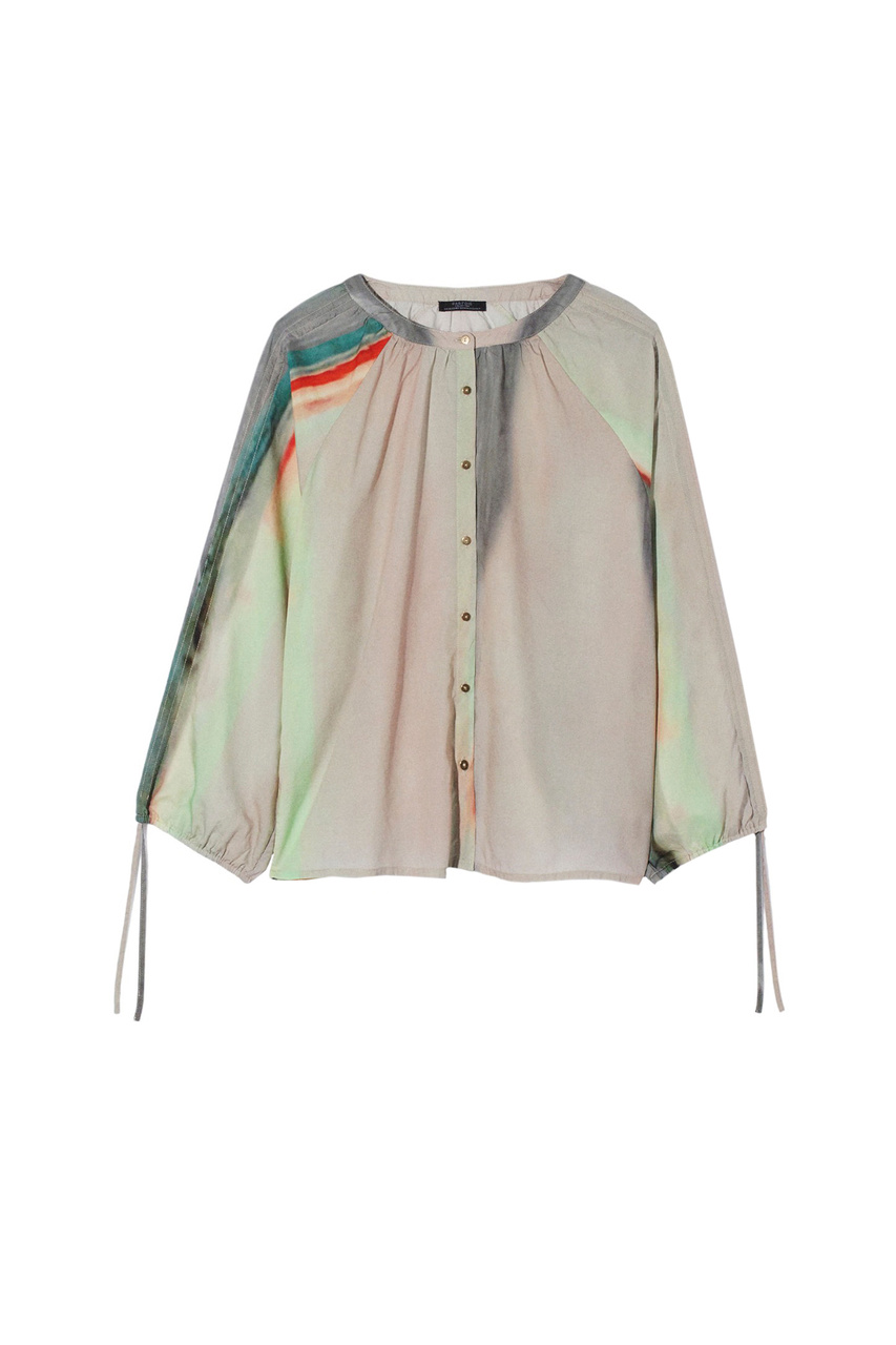 Блузка с принтом|Основной цвет:Разноцветный|Артикул:217602 | Фото 1