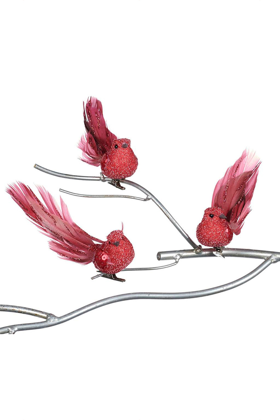 Не имеет пола Goodwill Елочная игрушка на клипсе "Птица красная с пушистым хвостом", 14 см, в ассортименте (цвет ), артикул MC 40016 | Фото 1