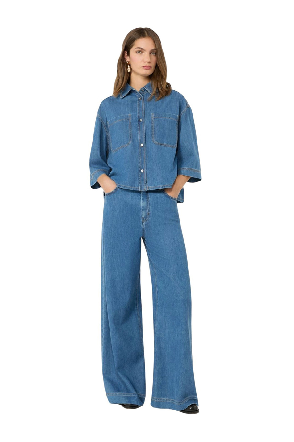 Женский Weekend Max Mara Рубашка ZANNATA джинсовая (цвет ), артикул 2625116111 | Фото 2