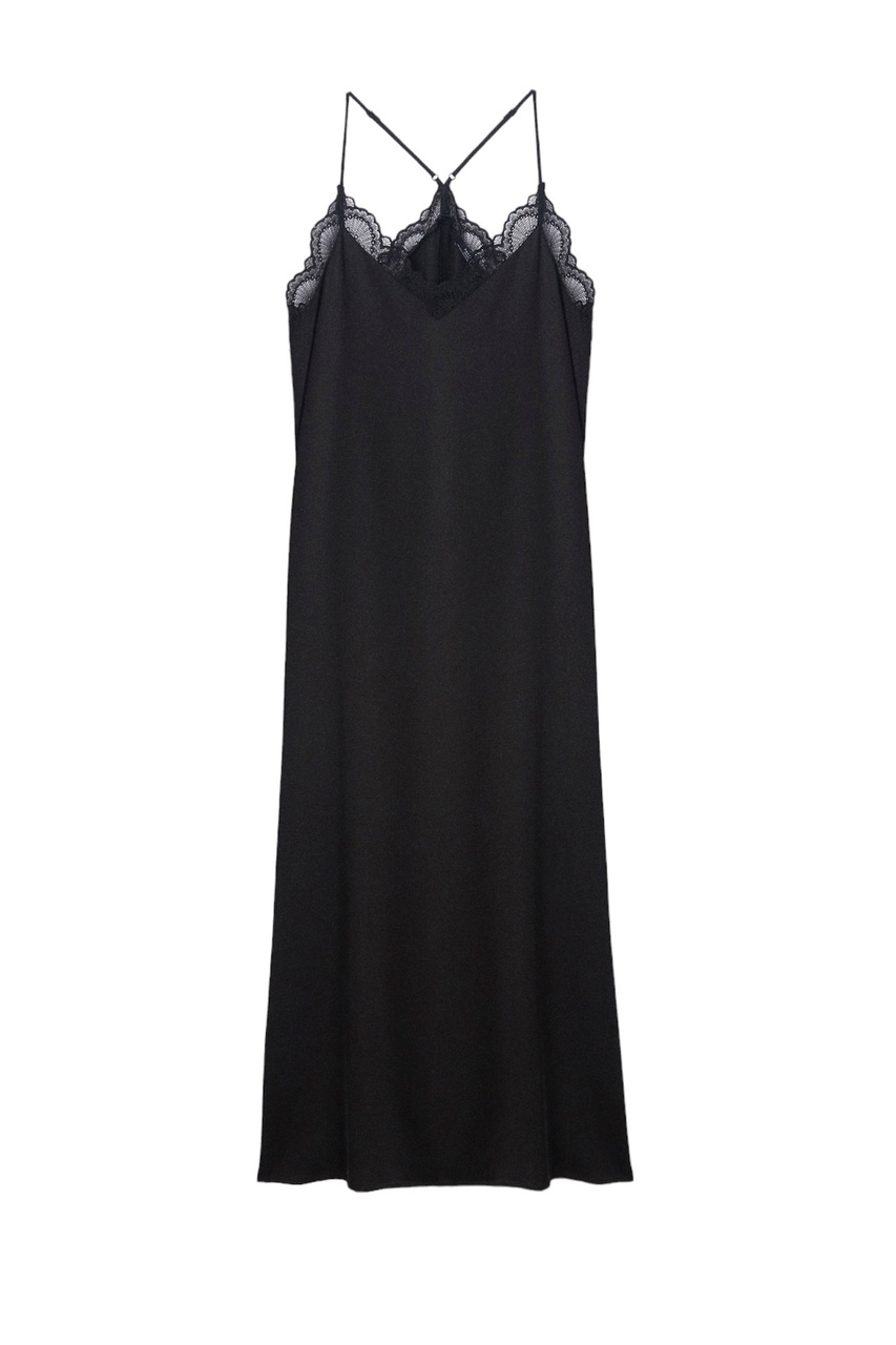 Платье с кружевом|Основной цвет:Черный|Артикул:219743 | Фото 1