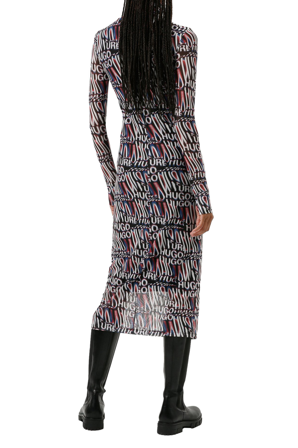 Женский HUGO Платье с высоким воротником и прозрачными рукавами (цвет ), артикул 50461719 | Фото 4