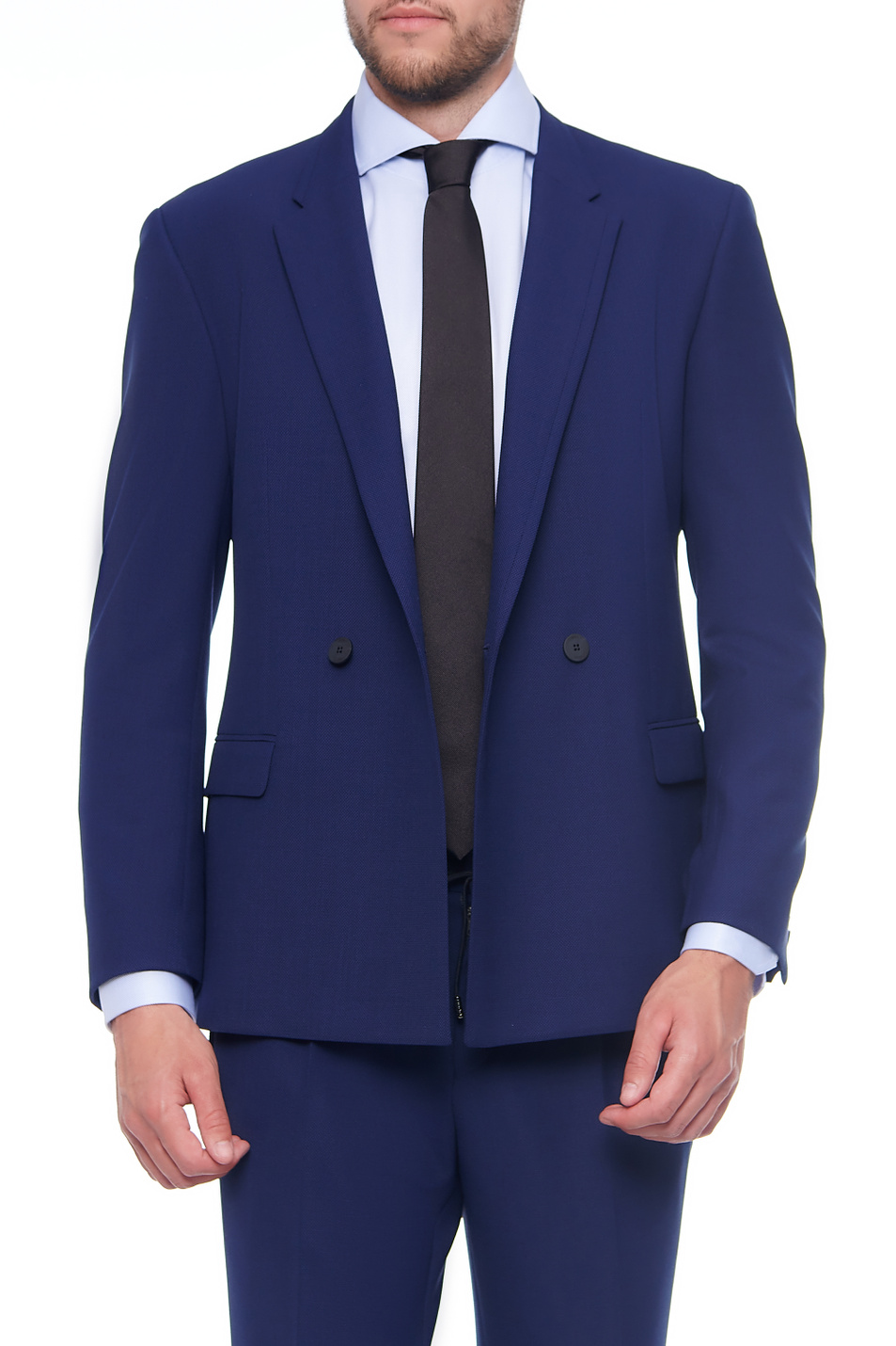Мужской HUGO Двубортный пиджак из смесовой ткани с добавлением шерсти (цвет ), артикул 50455719 | Фото 3