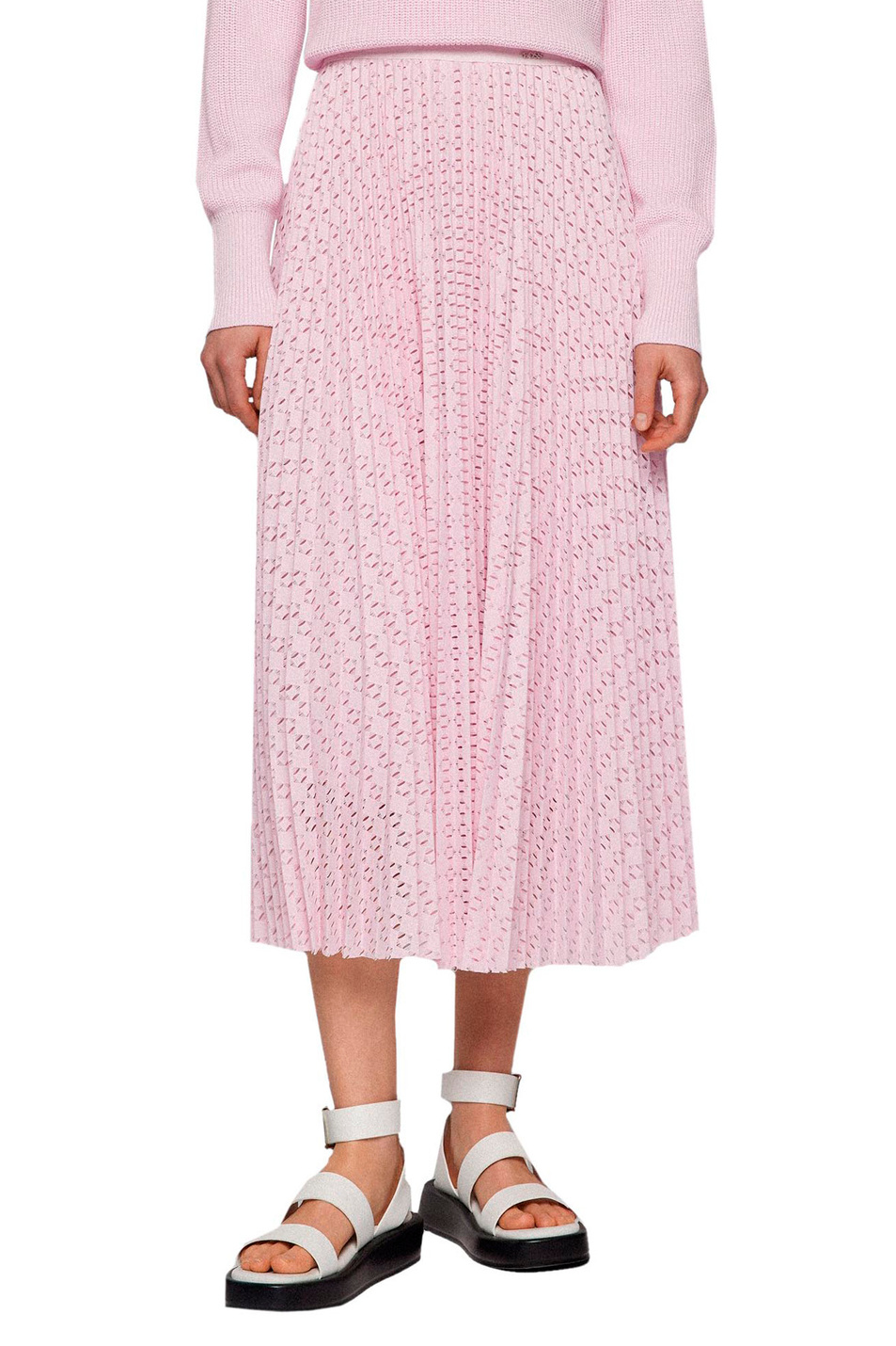 Женский BOSS Плиссированная юбка из кружева (цвет ), артикул 50472140 | Фото 3