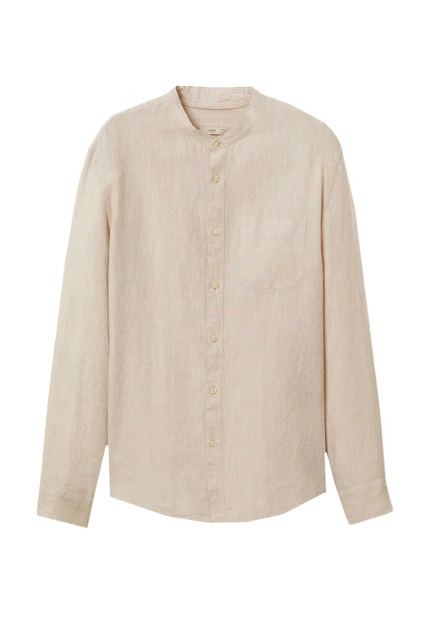 Льняная рубашка CHENNAI с воротником мao|Основной цвет:Бежевый|Артикул:27005654 | Фото 1