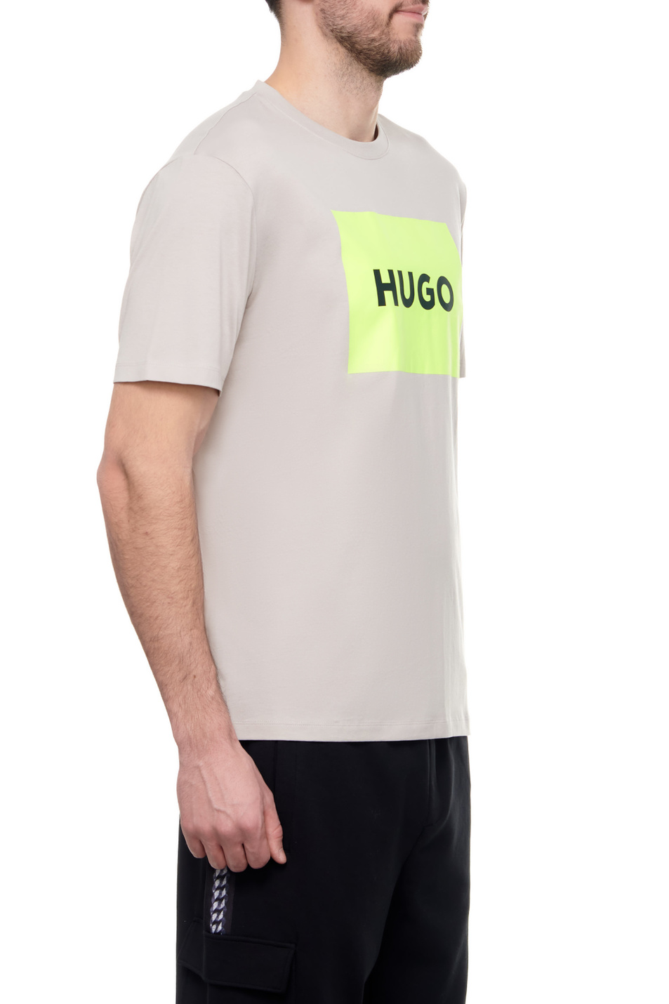 Мужской HUGO Футболка из натурального хлопка с логотипом (цвет ), артикул 50467952 | Фото 3