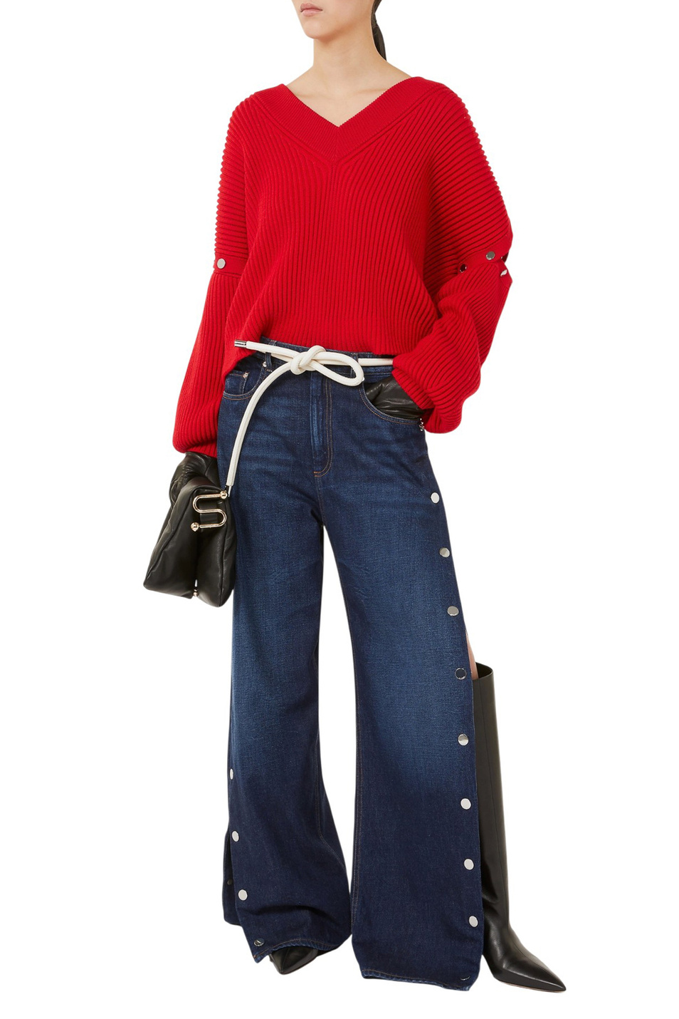 Джинсы LICHENE с отделкаой кнопками|Основной цвет:Синий Женский Sportmax Джинсы LICHENE с отделкаой кнопками (цвет ), артикул 2522186212 | Фото 2