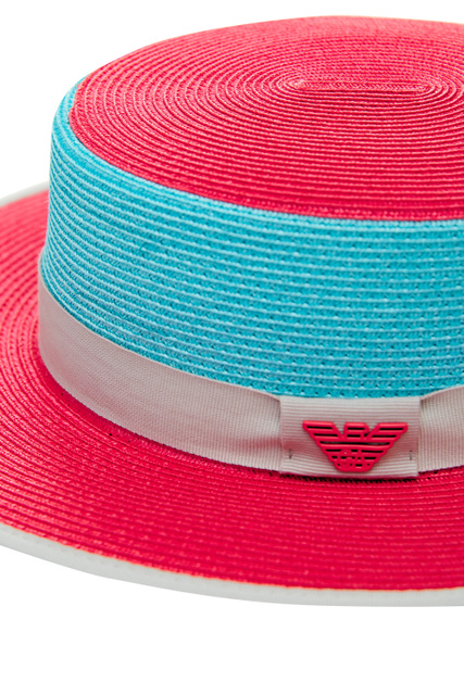 Плетеная шляпа с логотипом|Основной цвет:Красный|Артикул:637339-2R507 | Фото 2