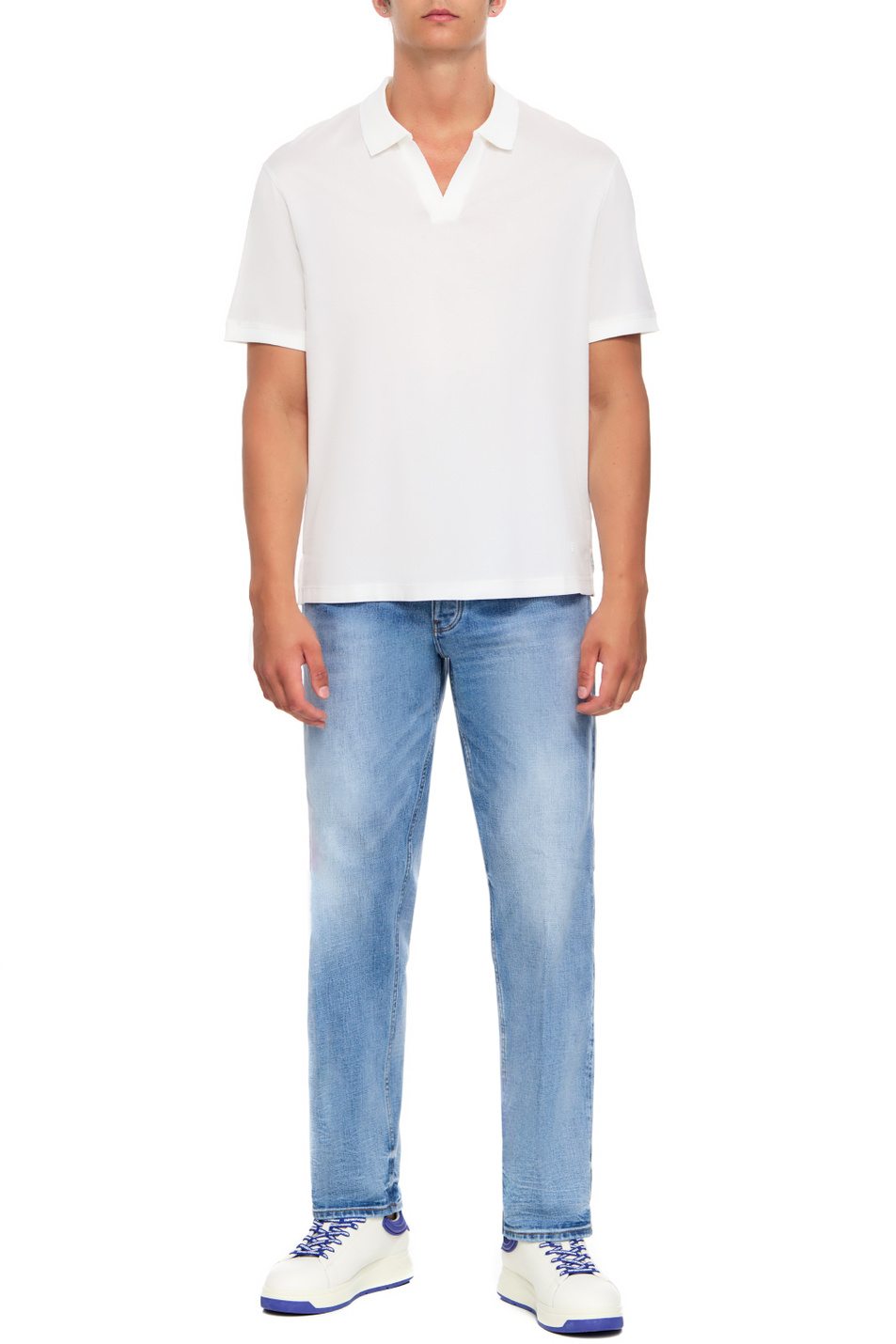 Мужской Emporio Armani Джинсы из эластичного хлопка (цвет голубой), артикул 6R1J69-1DQTZ | Фото 2