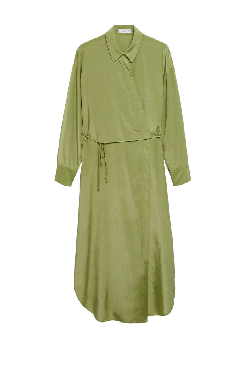 Платье атласное RAIN с запахом|Основной цвет:Зеленый|Артикул:17044761 | Фото 1