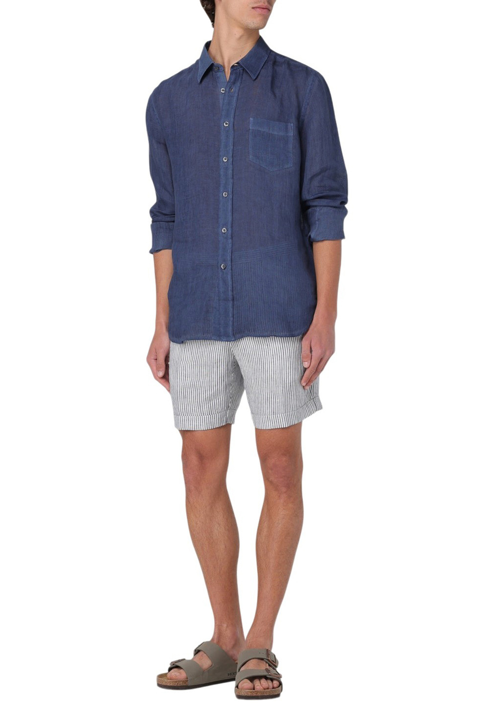 Мужской 120% Lino Рубашка из натурального льна (цвет ), артикул 33ALIM14250000115 | Фото 2