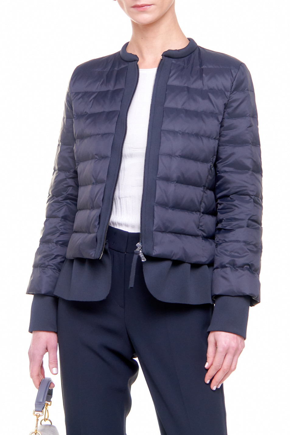 Emporio Armani Стеганая куртка из переработанного нейлона с оборкой из неопрена (цвет ), артикул 3K2B87-2NKBZ | Фото 3