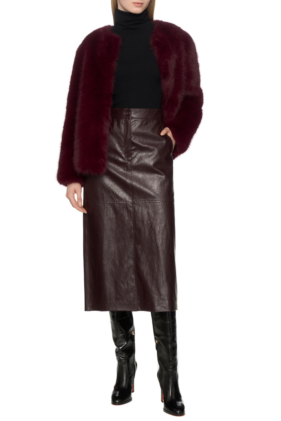 Женский iBLUES Полушубок OVIDIO из искусственного меха (цвет ), артикул 2527456022 | Фото 3