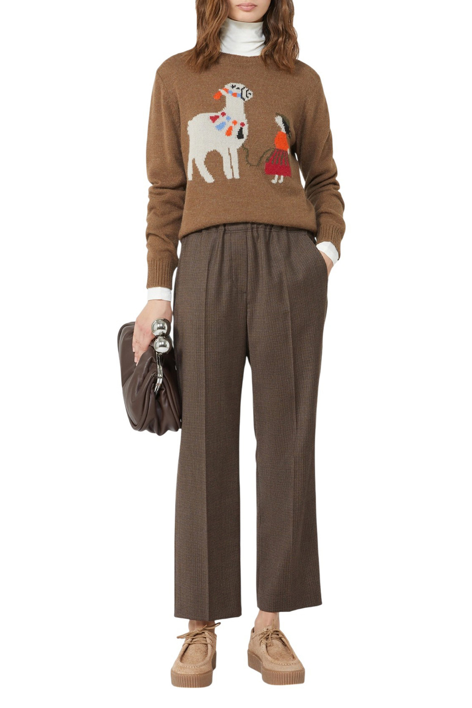 Джемпер NITRA с вышивкой|Основной цвет:Коричневый Женский Weekend Max Mara Джемпер NITRA с вышивкой (цвет ), артикул 2525366292 | Фото 2