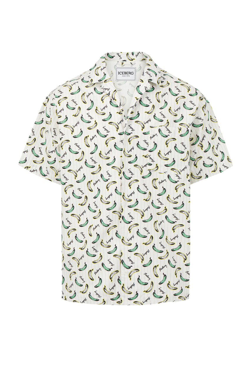 Рубашка из натурального хлопка с принтом|Основной цвет:Разноцветный|Артикул:G070-0035 | Фото 1