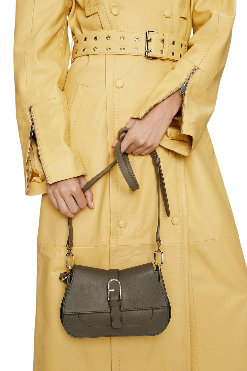 Сумка FLOW MINI из натуральной кожи|Основной цвет:Хаки Женский Furla Сумка FLOW MINI из натуральной кожи (цвет ), артикул WB01032-BX2045 | Фото 4