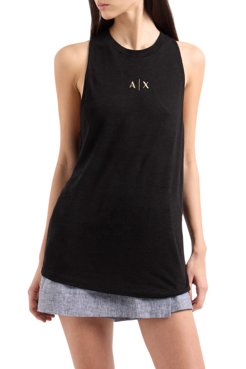 Женский Armani Exchange Топ из вискозы и льна (цвет ), артикул XW000390-AF12899 | Фото 3