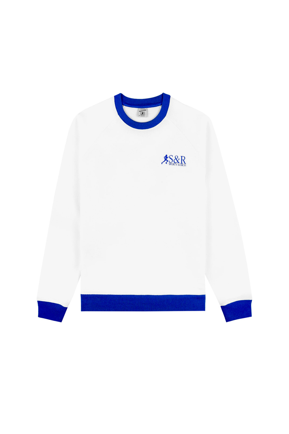 Женский Sporty & Rich Свитшот SR Runner Soft Crewneck с контрастной окантовкой (цвет ), артикул ST082622139WH01 | Фото 1