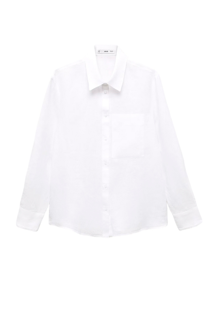 Рубашка LINO из чистого льна|Основной цвет:Белый|Артикул:67085722 | Фото 1