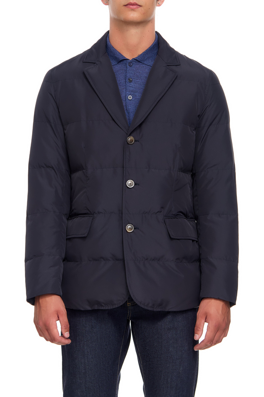 Куртка стеганая однотонная|Основной цвет:Синий|Артикул:O30418SG01718 | Фото 1