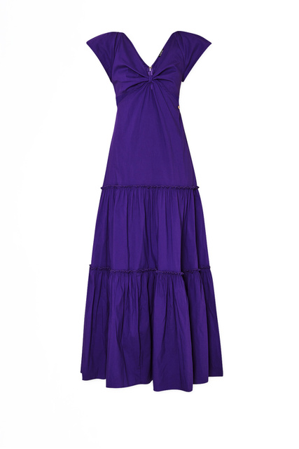 Платье с V-образным вырезом|Основной цвет:Фиолетовый|Артикул:CA3166T2432 | Фото 1