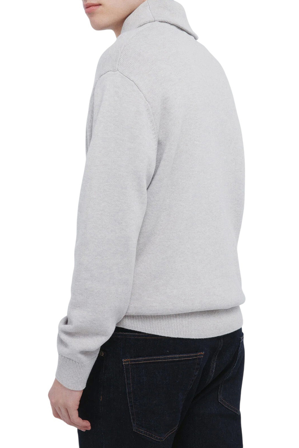 Джемпер из натурального хлопка|Основной цвет:Серый Мужской Springfield Джемпер из натурального хлопка (цвет ), артикул 1402526 | Фото 4