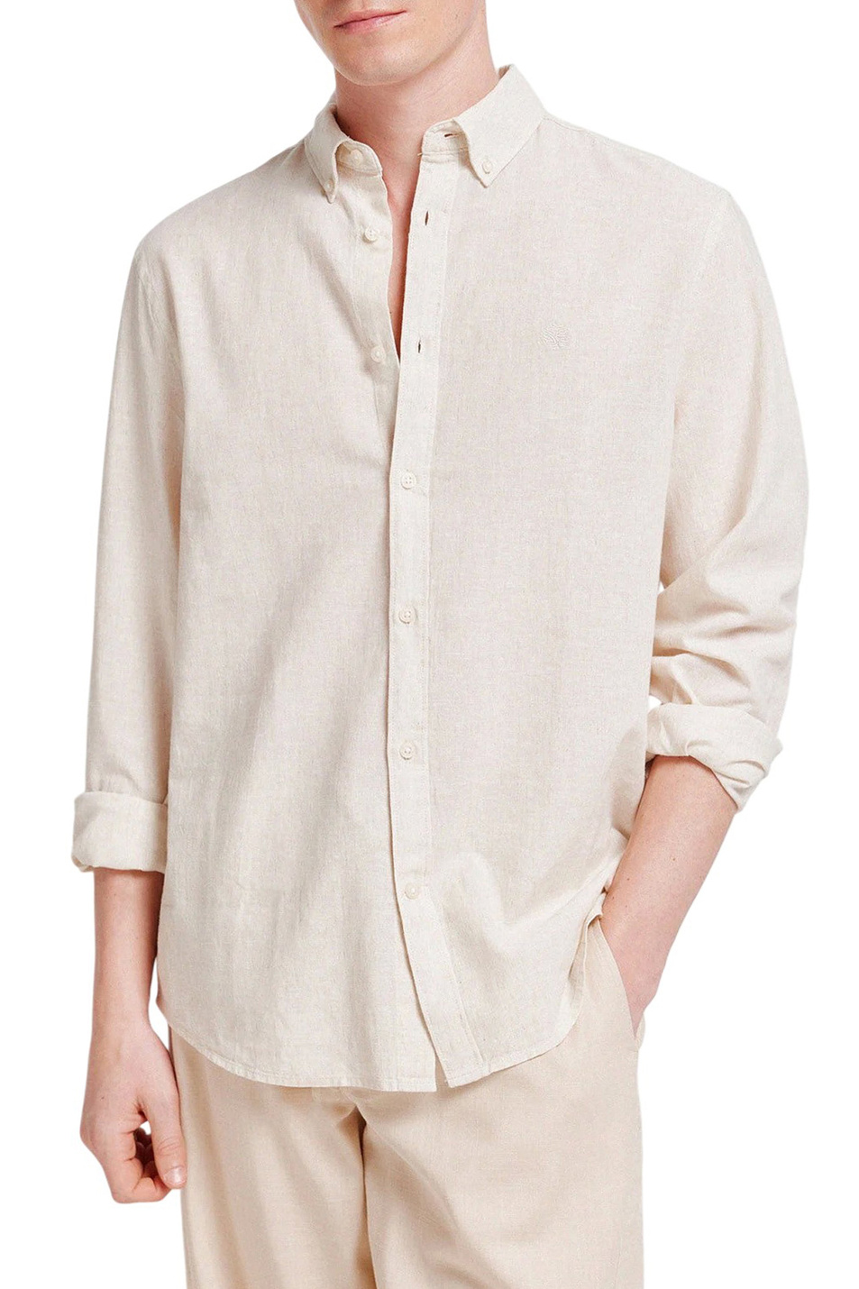 Мужской Springfield Рубашка из хлопка и льна (цвет ), артикул 0993387 | Фото 1